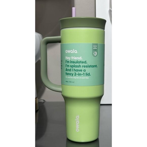 Owala SPECIAL EDITION 40oz Tumbler - KIWI GREEN KINGDOM - Picture 2 of 5
